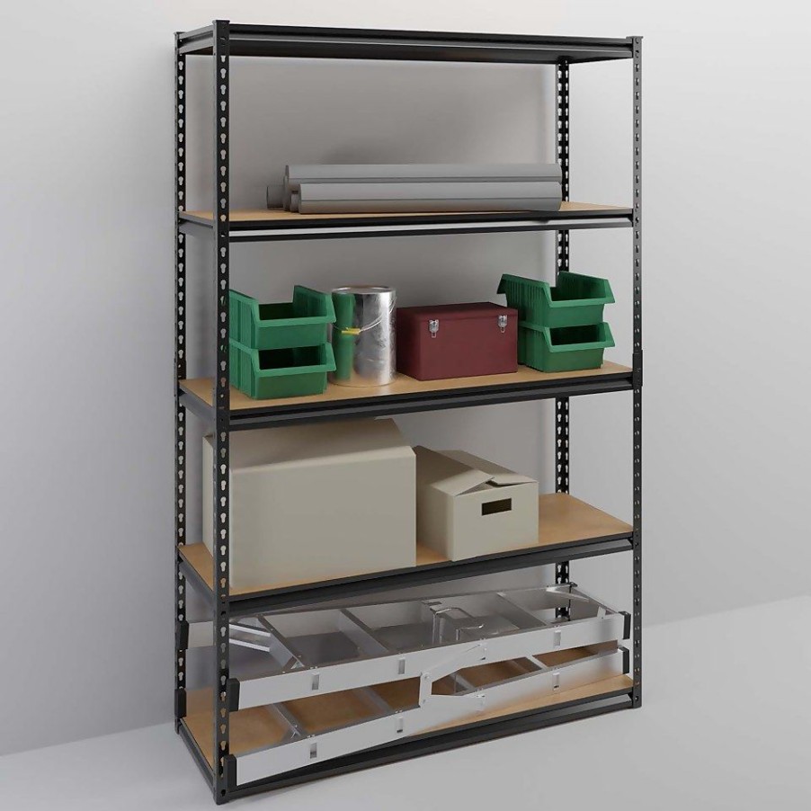 Homebase Garage Storage | Handy 5 Mdf Shelf Storage Unit 200Kg - 1200 X 1830 X 400Mm