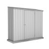 Homebase Garden Sheds | Absco 7.5 X 3Ft Space Saver Metal Pent Shed - Zinc