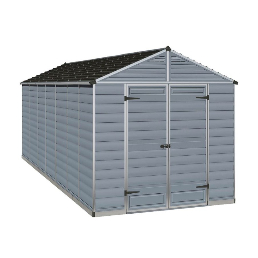 Homebase Garden Sheds | 8X16Ft Palram Skylight Dark Grey Apex Shed