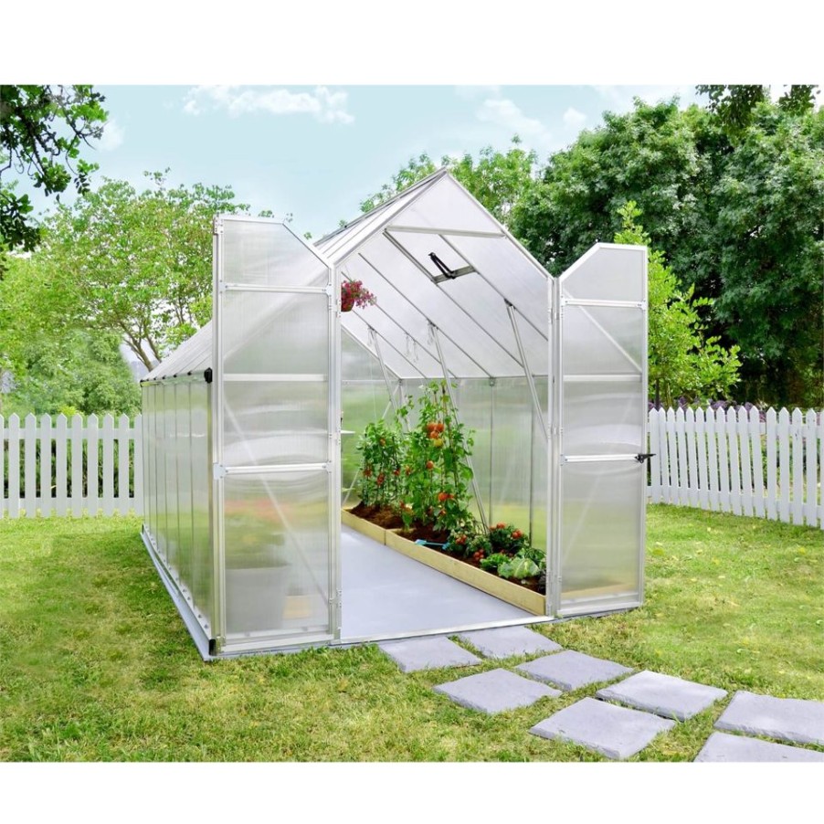 Homebase Greenhouses | Palram8 X 12Ft Canopia Essence Greenhouse - Silver