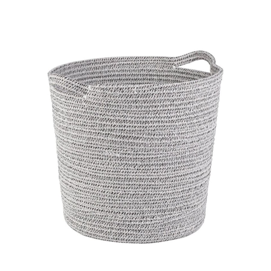 Homebase Storage Containers | Two-Tone Cotton Rope Basket