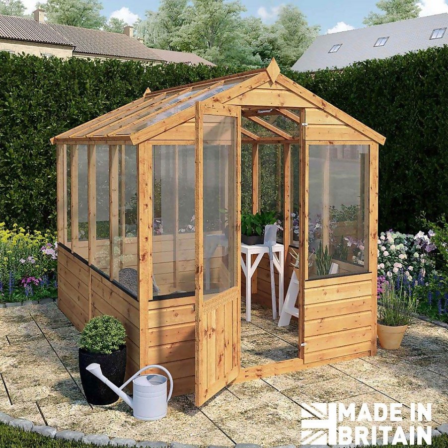 Homebase Greenhouses | Mercia Wooden Greenhouse - 8X6Ft