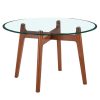 Homebase Dining Room Furniture | Baxter Glass & Oak Round Dining Table