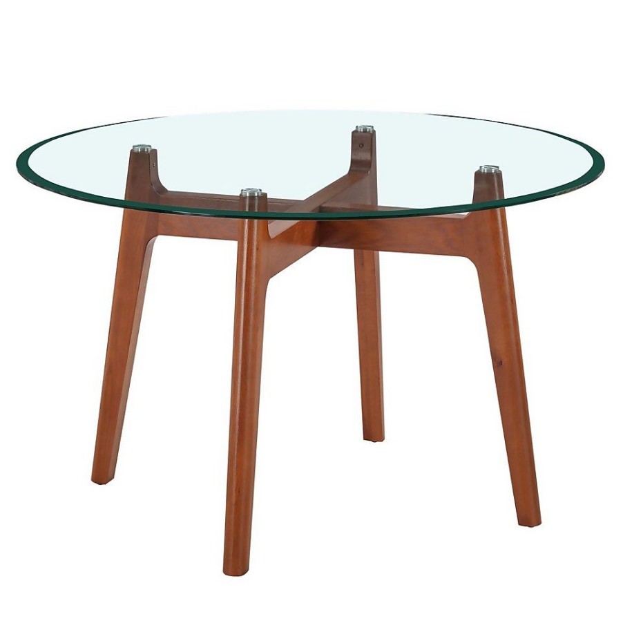 Homebase Dining Room Furniture | Baxter Glass & Oak Round Dining Table