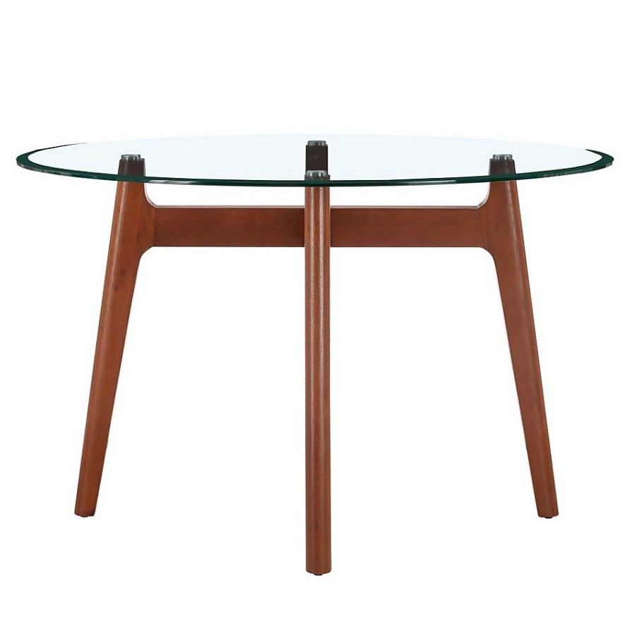 Homebase Dining Room Furniture | Baxter Glass & Oak Round Dining Table