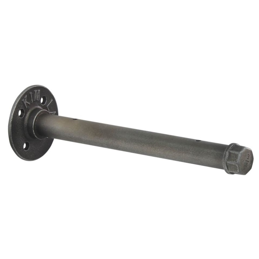 Homebase Shelving Brackets | Industrial Straight Pipe Bracket Gun Metal