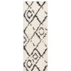 Homebase Rugs | Deluxe Berber Shaggy Runner - White & Black - 180X67Cm