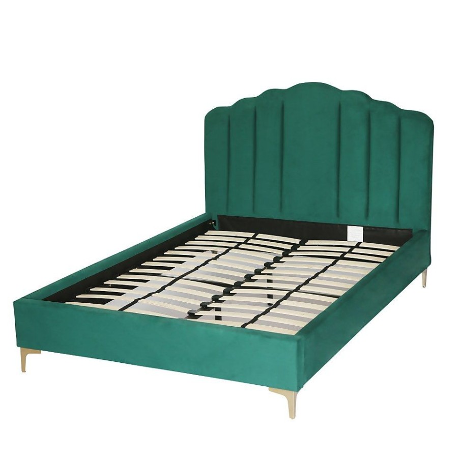 Homebase Beds | Sophia Scallop Double Bed - Emerald