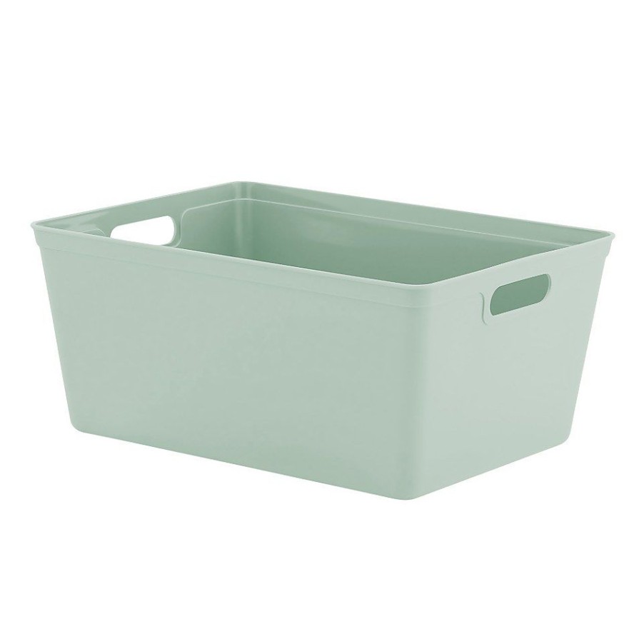 Homebase Storage Containers | Large Plastic Storage Tray - Sage Green - 11L