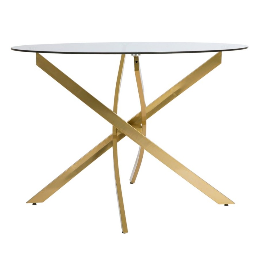 Homebase Dining Room Furniture | Athena Luxe Round Glass Dining Table