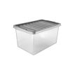 Homebase Storage Containers | 17L Storage Box With Clear Base And Grey Lid