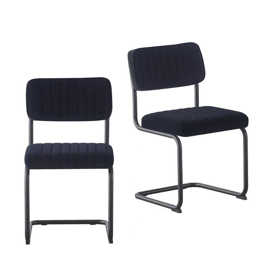 Homebase Dining Room Furniture | Layla Cantilever Dining Chair - Set Of 2 - Midnight