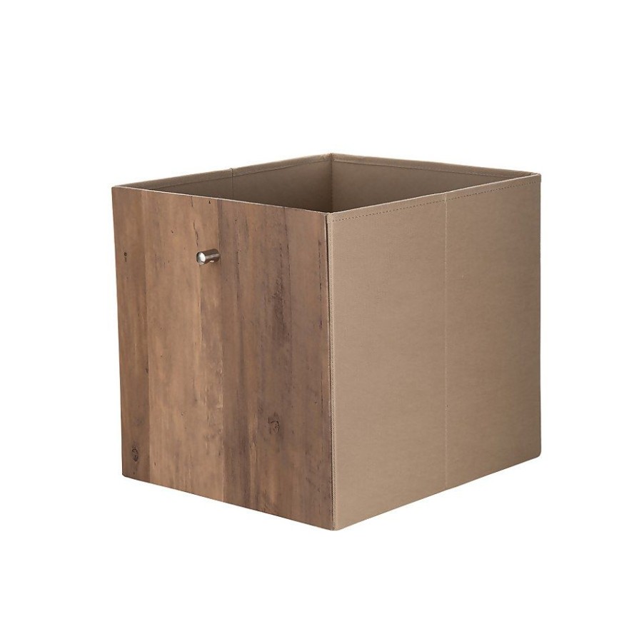 Homebase Cube Storage | Clever Cube Timber Front Insert - Faux Dark Wood