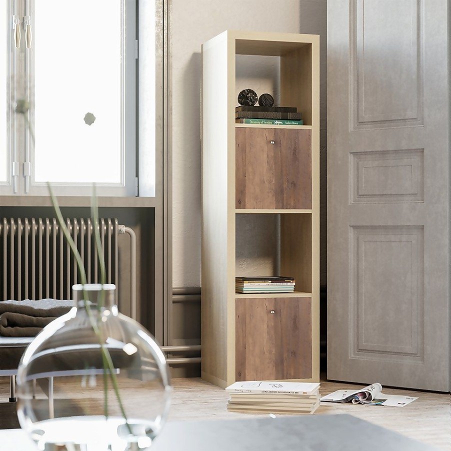 Homebase Cube Storage | Clever Cube Timber Front Insert - Faux Dark Wood