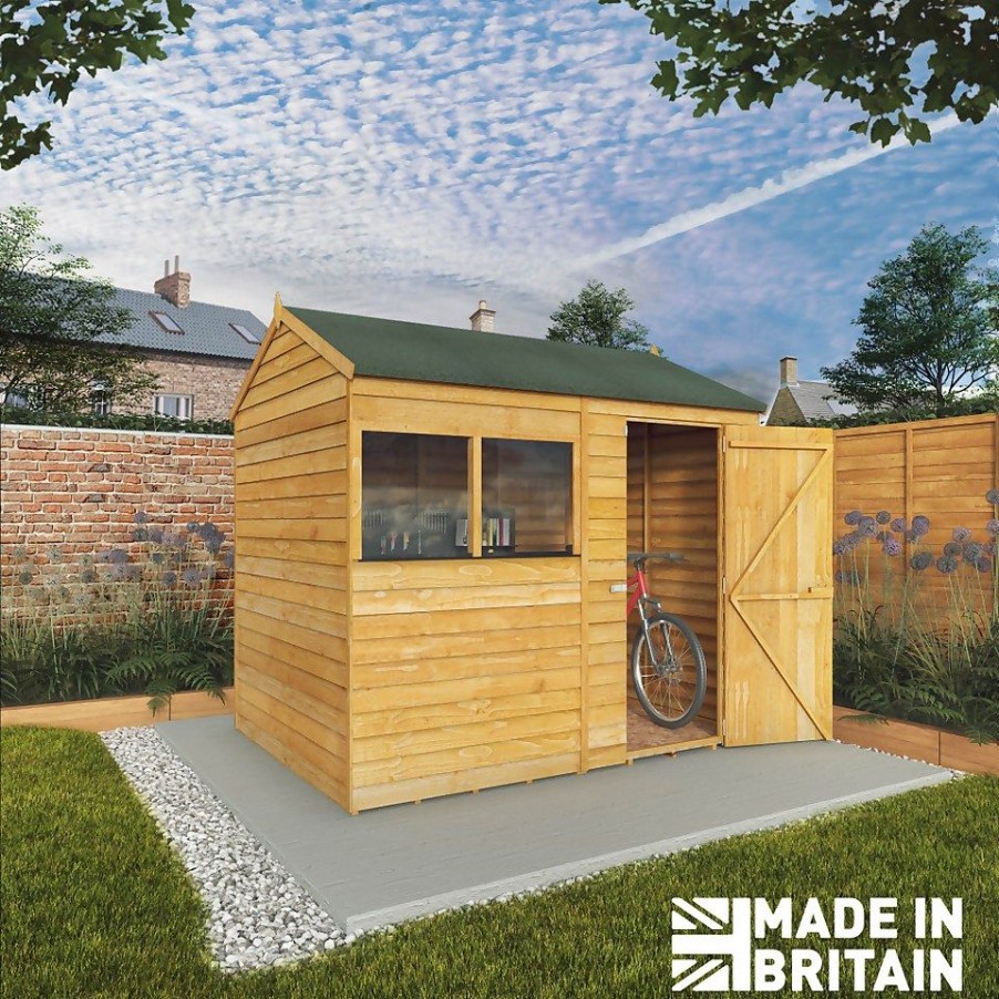 Homebase Garden Sheds | Mercia 8 X 6Ft Overlap Reverse Apex Shed