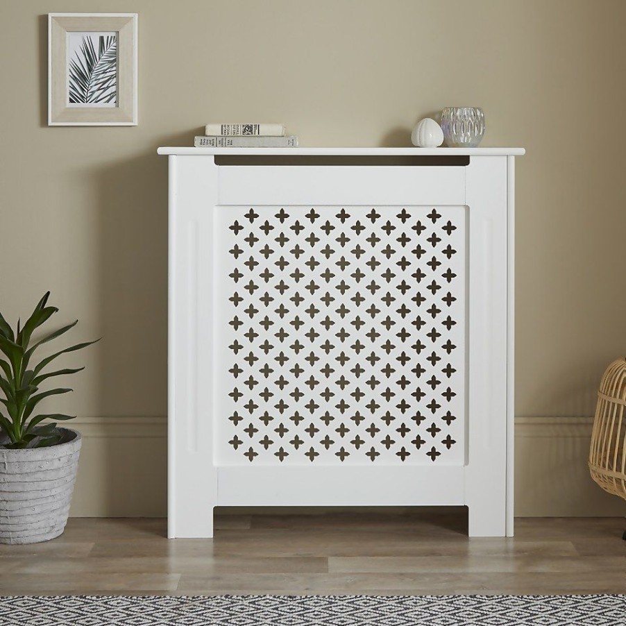 Homebase Hallway Furniture | Lloyd Pascal Radiator Cover With Classic Style In White - Mini