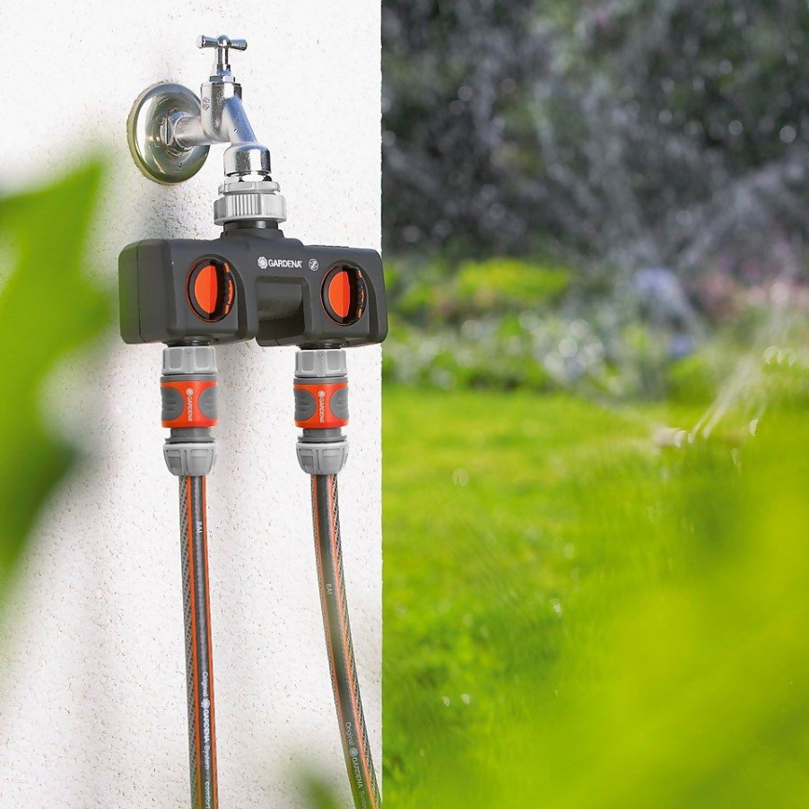 Homebase Garden Hoses & Watering | Gardena Twin-Tap Hose Pipe Connector