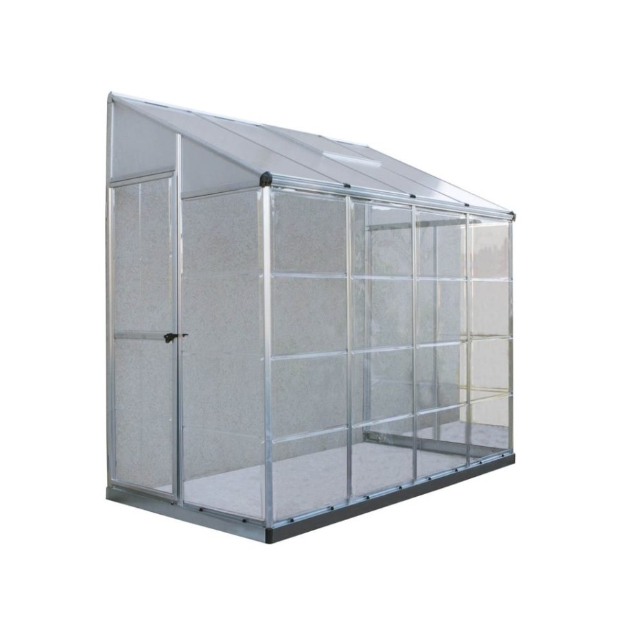 Homebase Greenhouses | Palram 8 X 4Ft Canopia Lean To Grow House Hybrid - Silver