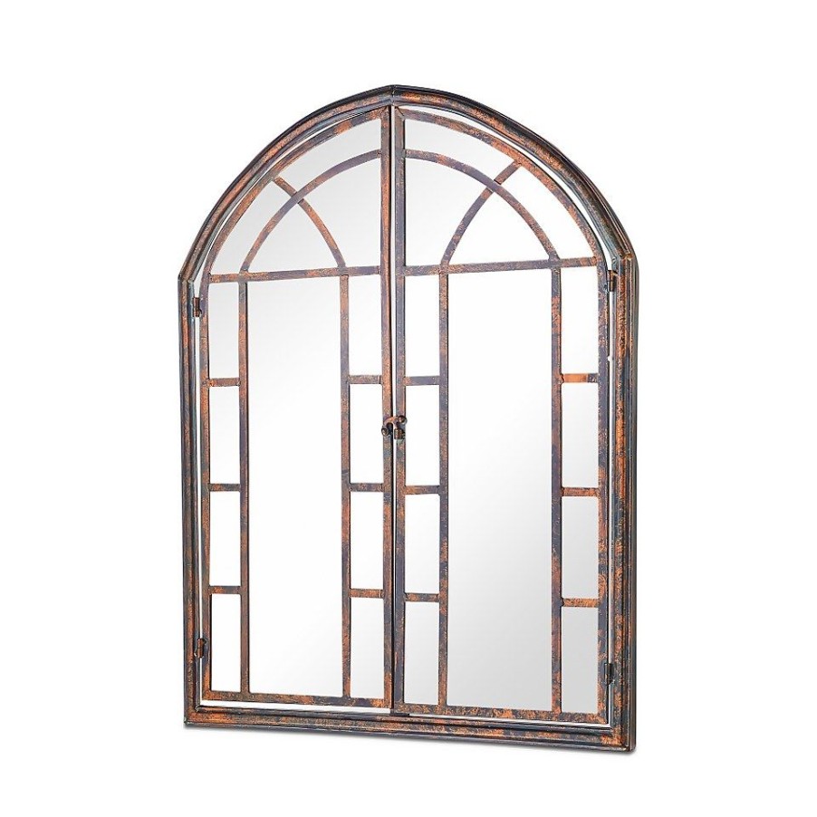 Homebase Mirrors | Mirroroutlet Metal Arched Decorative Window Opening Garden Mirror - 78X61Cm