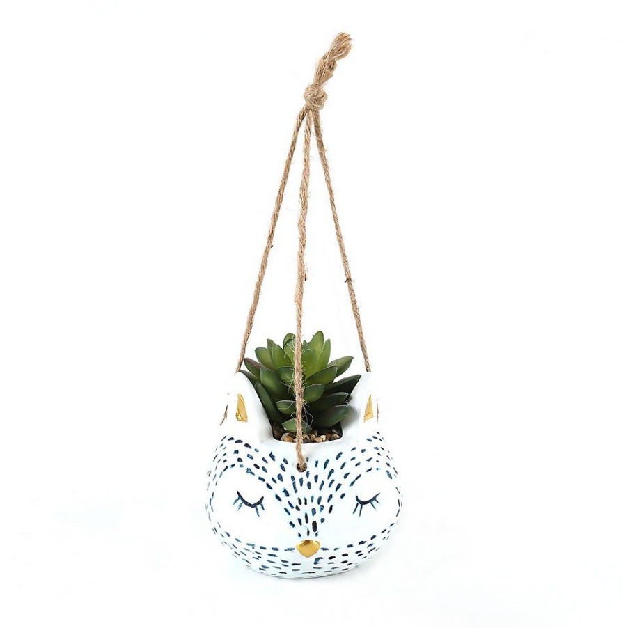 Homebase Artificial Plants | Novelty Animal Hanging Planter - Fox