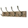 Homebase Hallway Furniture | 4 Deco Antique Brass Hook On Light Rustic Board