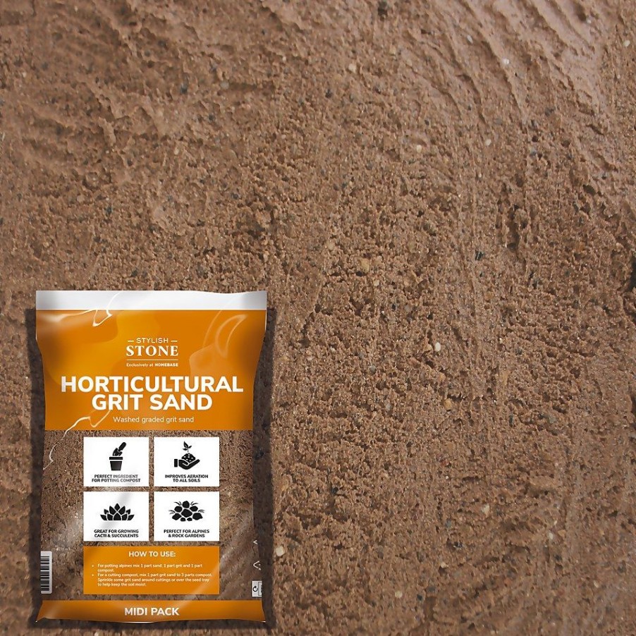 Homebase Decorative Stone, Gravel & Chippings | Stylish Stone Horticultural Grit Sand, Midi Bag - 9Kg