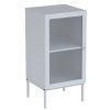 Homebase Office Furniture | Cullen Rib Door Storage Unit - Dove Grey