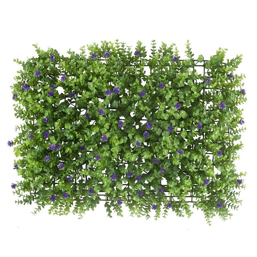 Homebase Artificial Plants | Artificial Screening Panel Of Purple Flowers - 60 X 40Cm