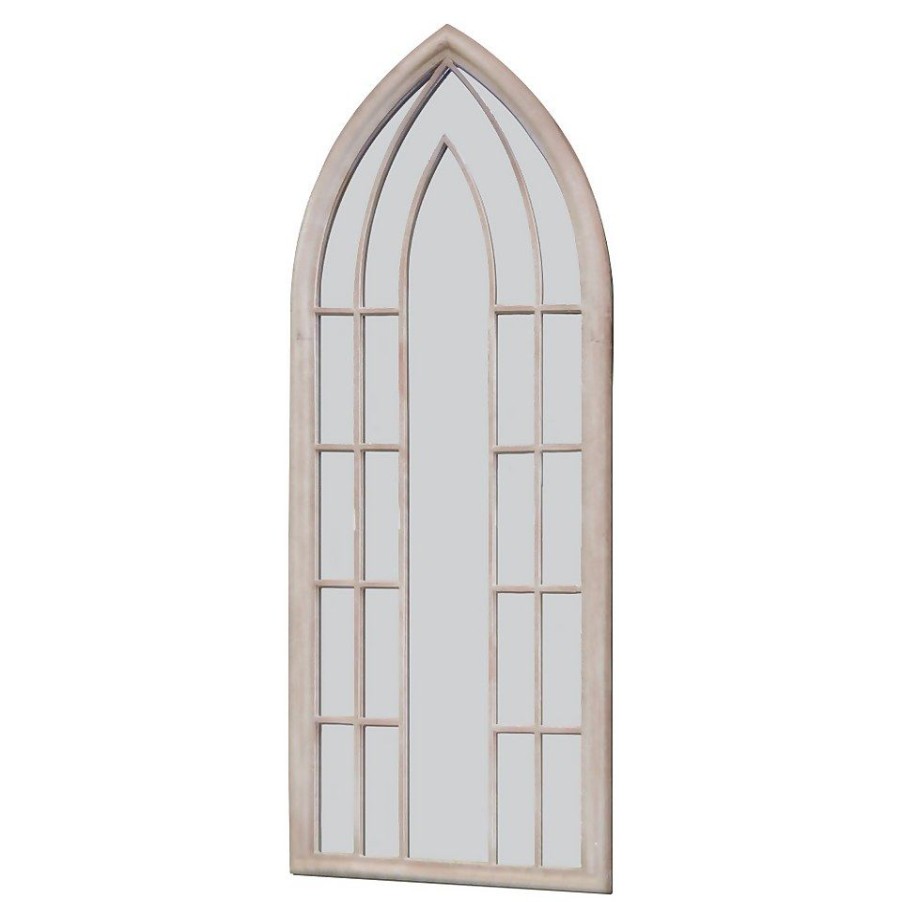 Homebase Mirrors | Mirroroutlet Somerley Sunflower Gothic Arch Large Garden Mirror - 150X61 Cm