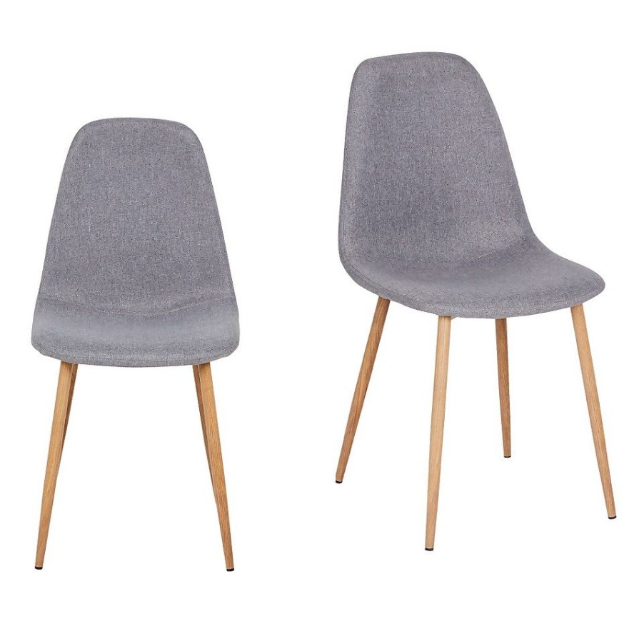 Homebase Dining Room Furniture | Ludlow Upholstered Dining Chair - Set Of 2 - Grey