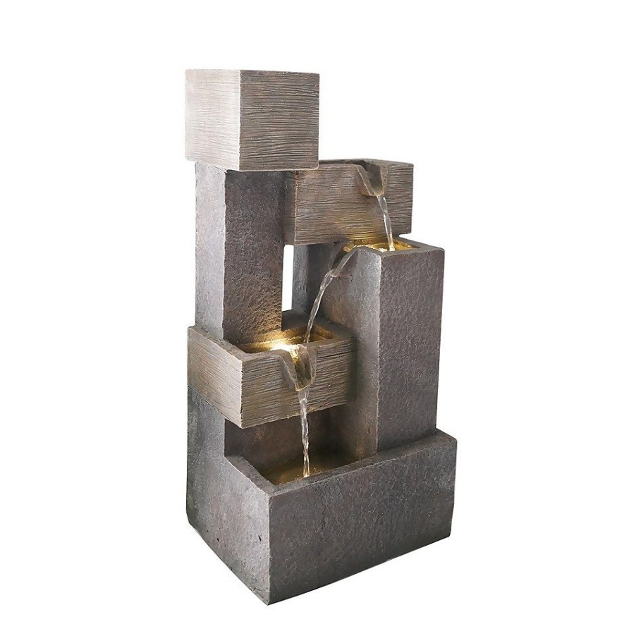 Homebase Water Features | Cubist Garden Water Feature With Leds