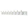 Homebase Hallway Furniture | 8 Coat Satin Nickel Hooks On White Stepped Board