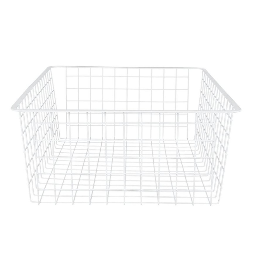 Homebase Storage Containers | Wire 2 Runner Basket - White - 185Mm