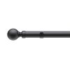 Homebase Curtain Poles & Tracks | Black Fixed Eyelet Curtain Poles With Ball Finial- 120Cm (Dia 28Mm)