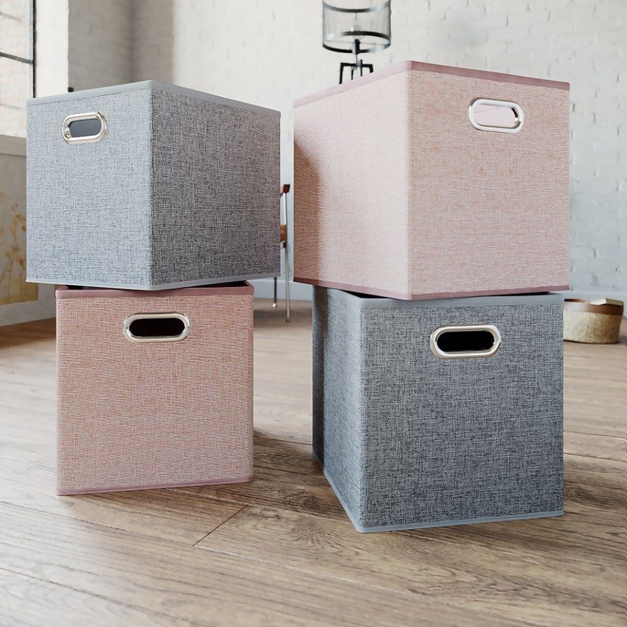 Homebase Cube Storage | Clever Cube Inserts - Set Of 4 - Silver & Blush