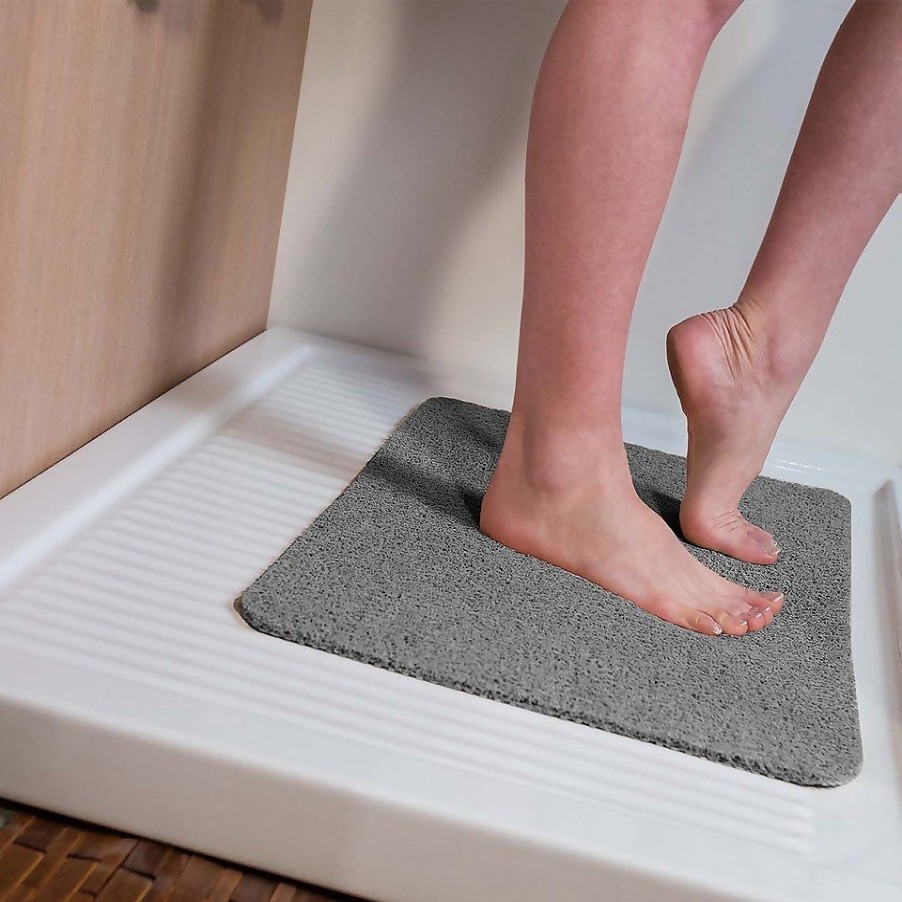 Homebase Bath Towels & Mats | Hydro Wonder - Super-Comfy Shower Mat That Never Stains Or Blocks Your Drains - Grey