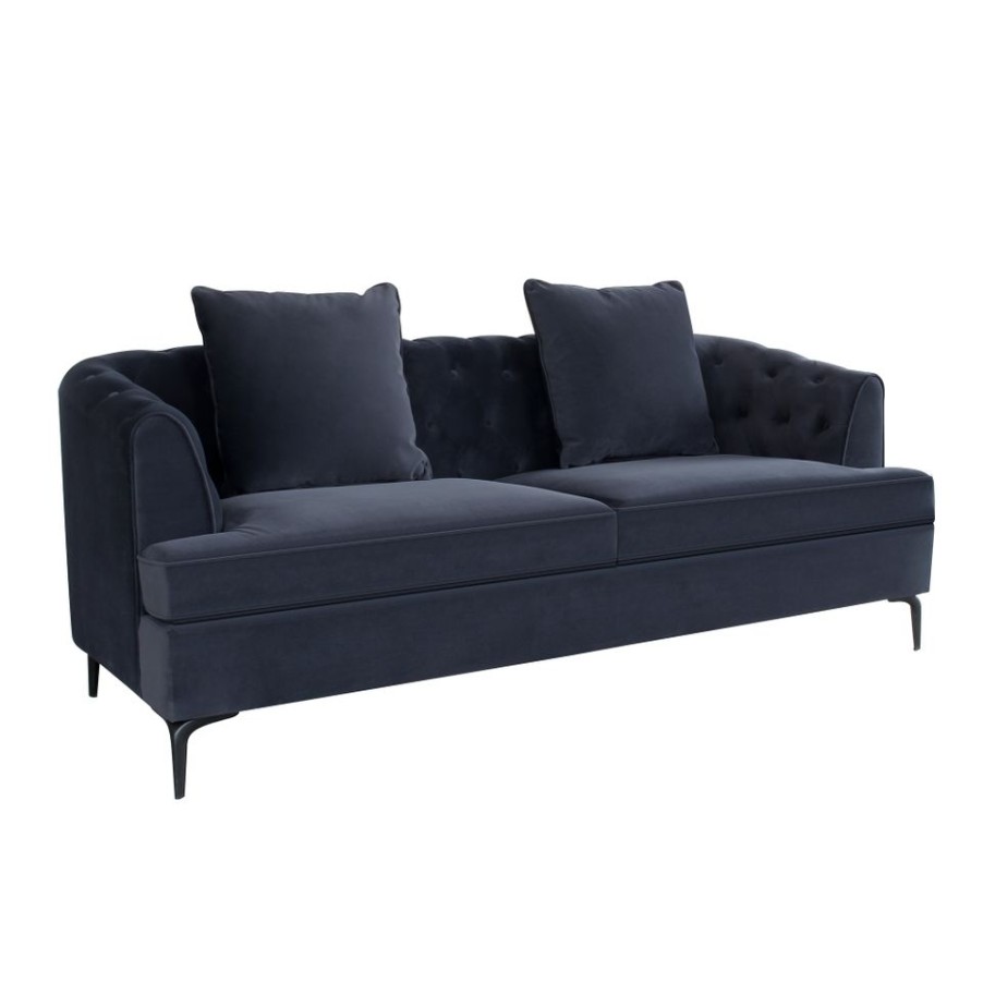 Homebase Sofas And Sofa Beds | Chelsea Matte Velvet Sofa - Midnight