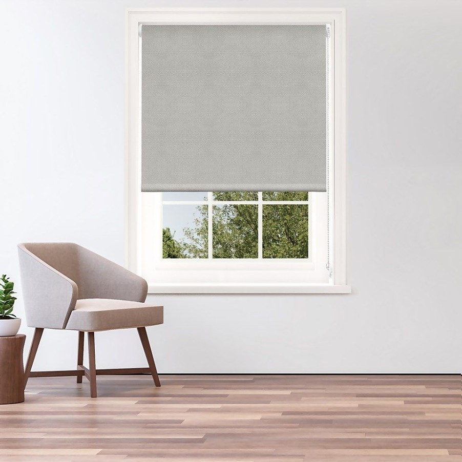 Homebase Storage & Home Deals | Textured Grey Blackout Roller Blind - 90Cm