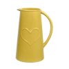 Homebase Ornaments & Vases | Ceramic Jug With Embossed Heart - Ochre