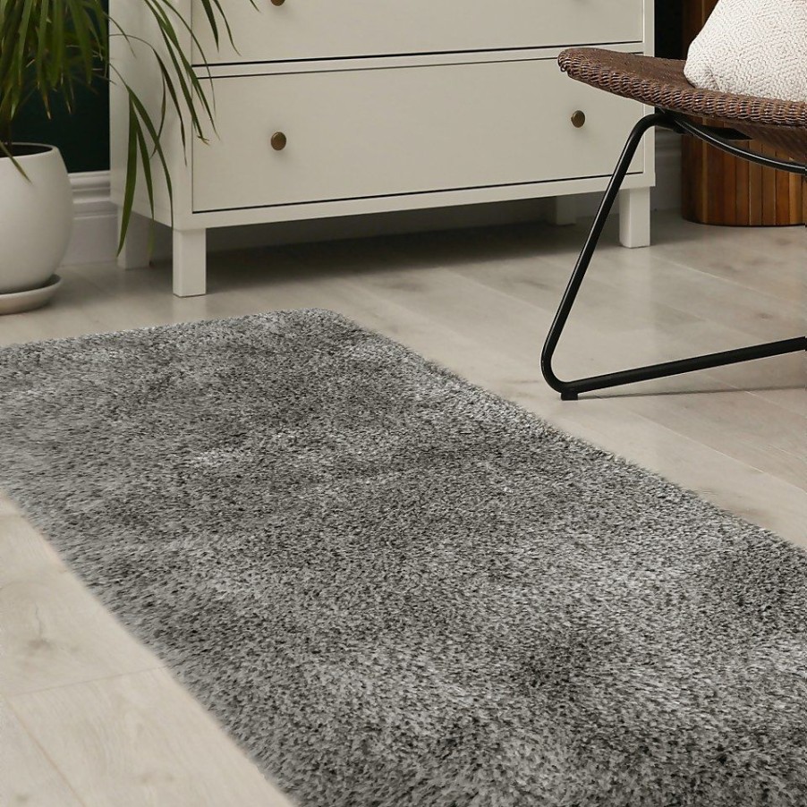 Homebase Rugs | Soft Washable Rug - Grey - 67X180Cm