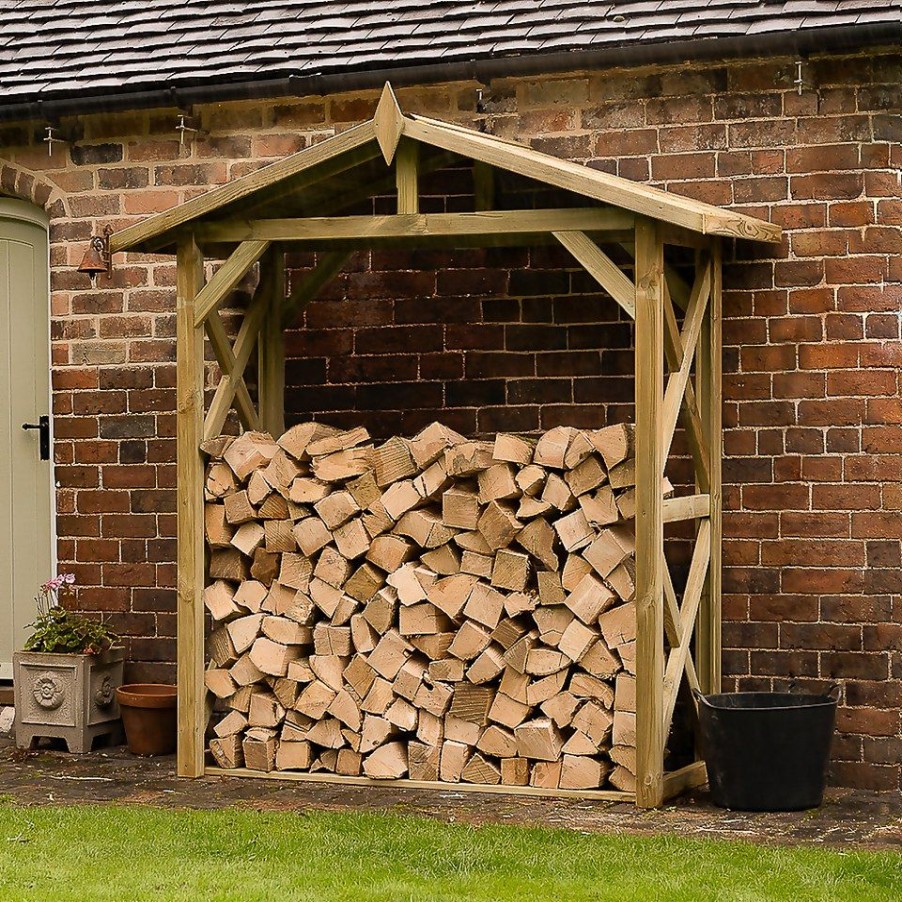 Homebase Garden Storage | Large Apex Wall Log Store (Home Delivery)