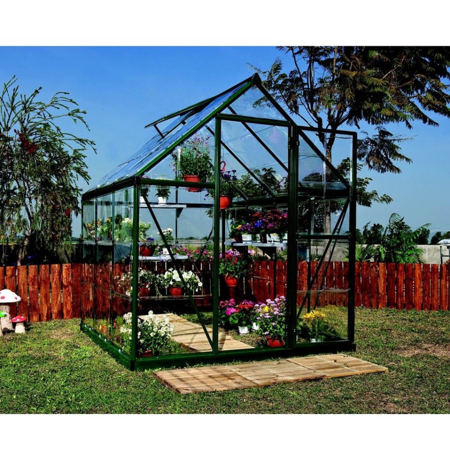 Homebase Greenhouses | Palram 6 X 6Ft Canopia Harmony Greenhouse - Green