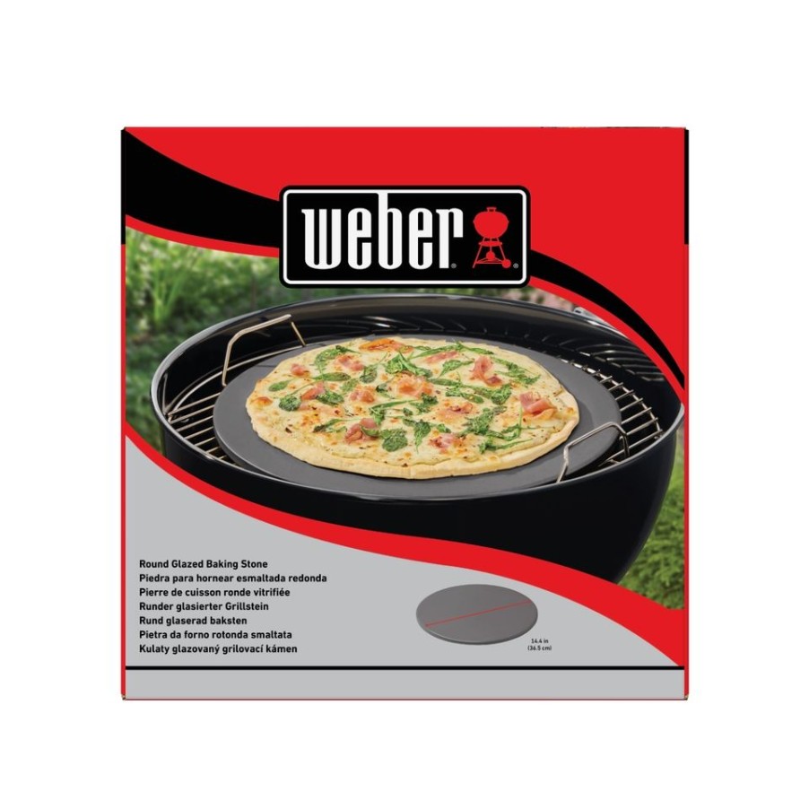 Homebase Bbq Accessories | Weber Glazed Bbq 36Cm Round Pizza Stone